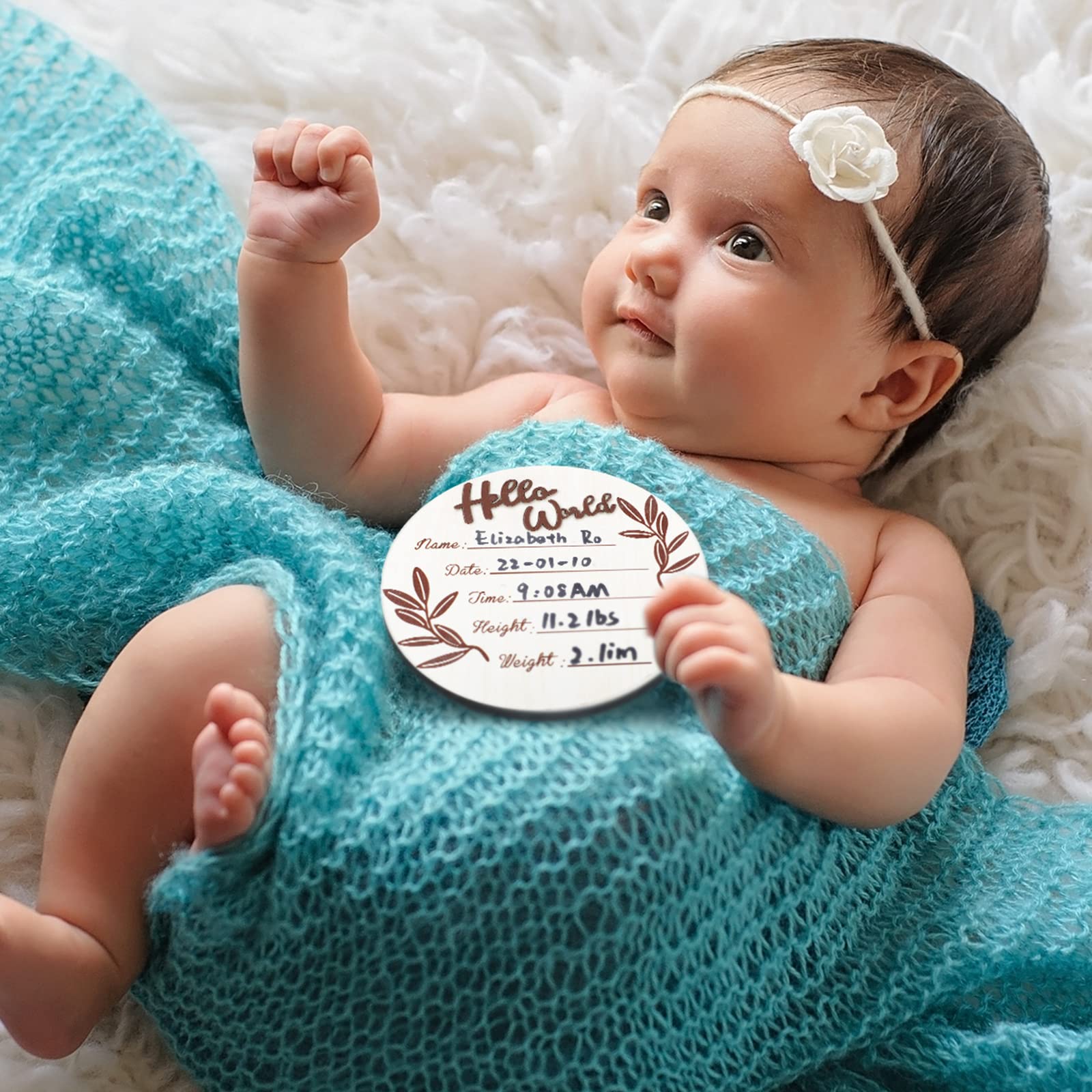 Mua Baby Announcement Sign Wooden Newborn Announcement Sign Baby Birth ...