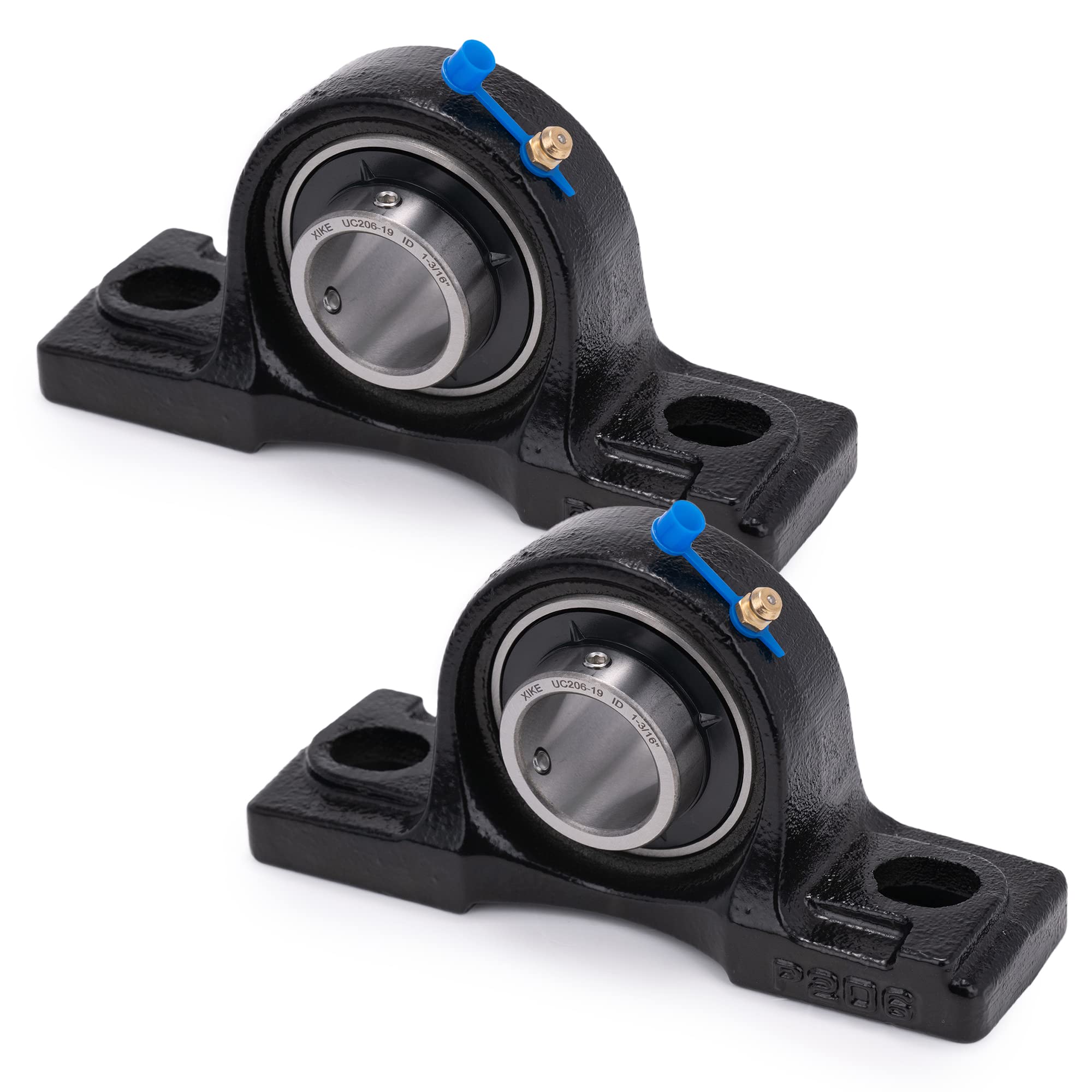 Photo 1 of XiKe UCP206-19 Pillow Block Bearing - Chrome Steel Bearings with 1-3/16" Bore -Pack of 2 Mounted Pillow Block Bearings- Self Alignment