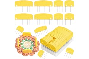 ANOLEAIR 25 Pcs Blocking Pins for Knitting, Yellow Knit Blocking Combs for Blocking Knitting Mats Crochet Sewing Lace Needlework Projects Tool Device