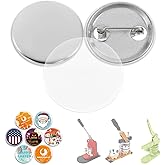 BEAMNOVA 100 Sets 25mm / 0.98 in (Approx. 1 inch) Metal Button Supplies Blanks, for Round Pin Maker Machine, Matte Metallic Back, Hand Press Badge Making Parts