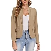 LADI TREND Blazers for Women Long Sleeve Notch Collar Blazer Button Front Casual Work Office Suit Jackets with Pockets