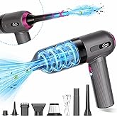 KMM Handheld Car Vacuum Cleaner, 4 in 1 Vacuum Cleaner 16000Pa Air Duster, 3-Speed Adjustable 120W High Power Vacuum Cleaner with LED Light and Multi-Nozzles for Car, Home, Office, Pet