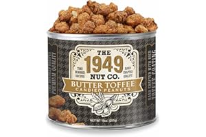 The 1949 Nut Co. Butter Toffee Candied Virginia Style Peanuts | Oil Roasted Peanuts | Fried Peanuts with a Unique Crispy Crunch | Extra-Large, Hand-Cooked in the USA with an Old Family Recipe, 10 oz.