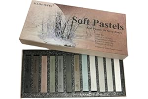 MAIMOUFIN 12-Pack Gray Tone Soft Pastel Sticks - Square Water-Soluble Artist Chalks with High Pigment for Sketching, Drawing & Illustration (Perfect for Artists, Beginners & Hobbyists) (Grey)