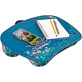 LAPGEAR MyStyle Lap Desk &ndash; Big Ideas, Fits 15.6&rdquo; Laptops | Dual-Bolster Microbead Cushion, Built-In Carry Handle, Ergonomic Curved Front Edge