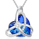 AOBOCO 925 Sterling Silver Celtic Knot Triquetra Trinity Knot Pendant Necklace Birthday Irish Jewelry Gifts for Women (Gift Box)