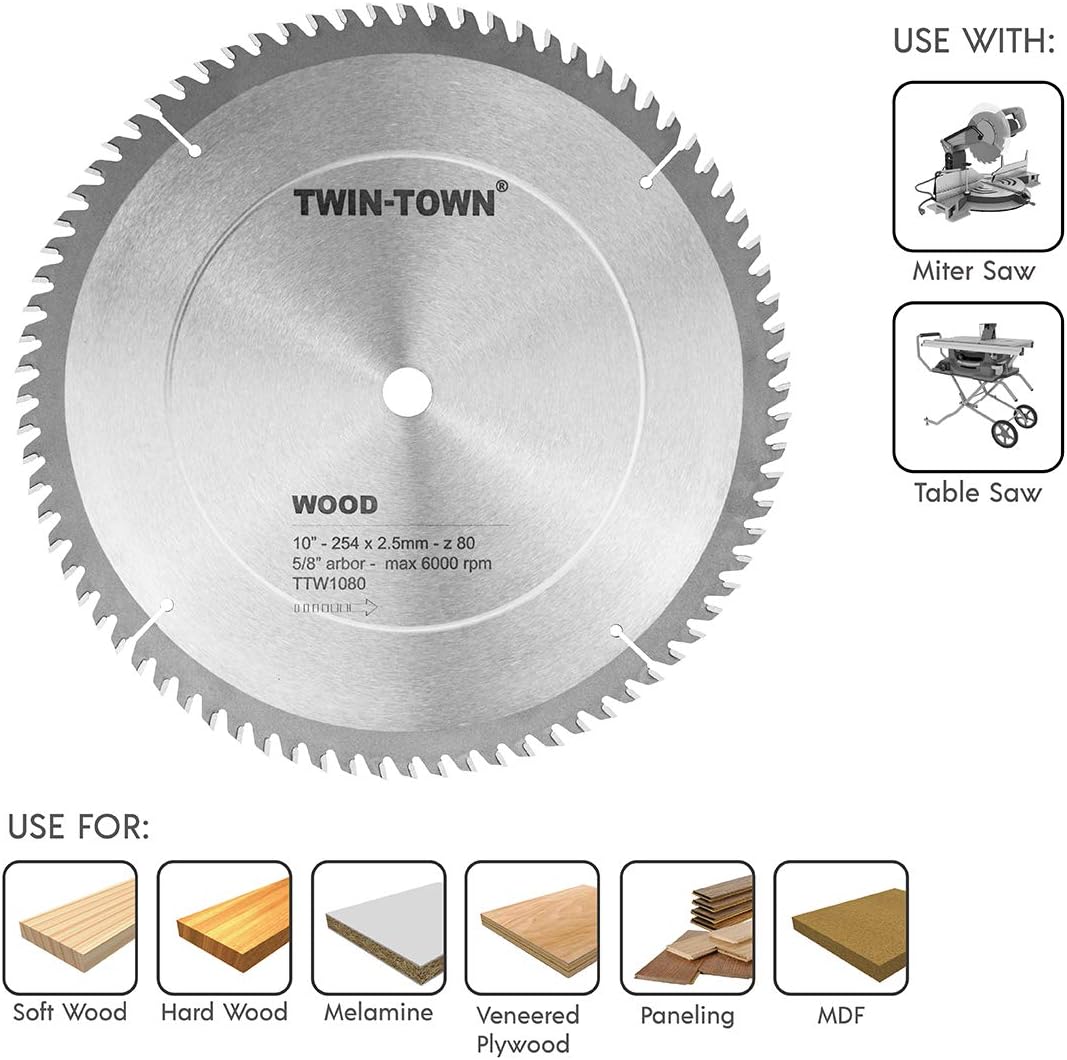 Best 80 tooth 10 inch carbide table saw blade