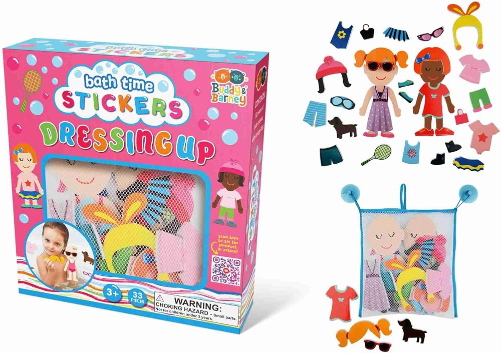 Buddy & Barney Dressing Up Bath Time Stickers Toy 32 Pieces