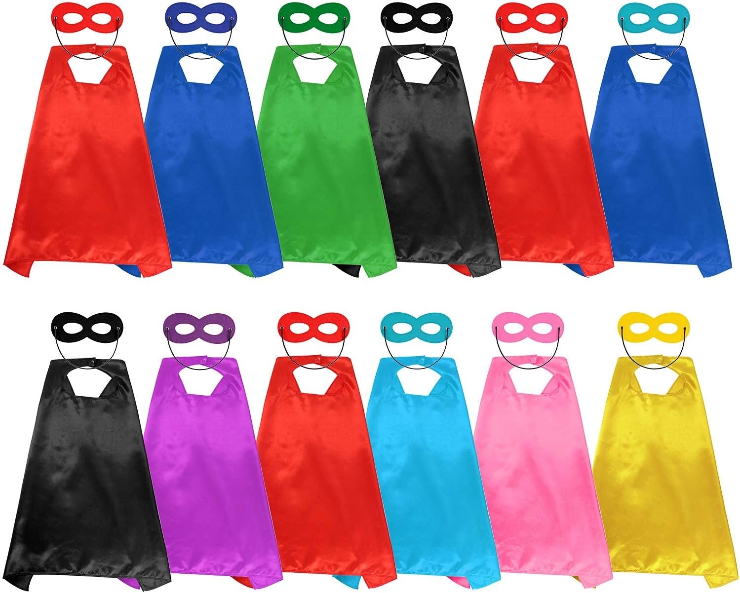 Lorfancy 64pcs Kids Superhero Capes Boys Halloween Costumes Masks Stickers Toys Games Children Party Supplies Birthday Decorations