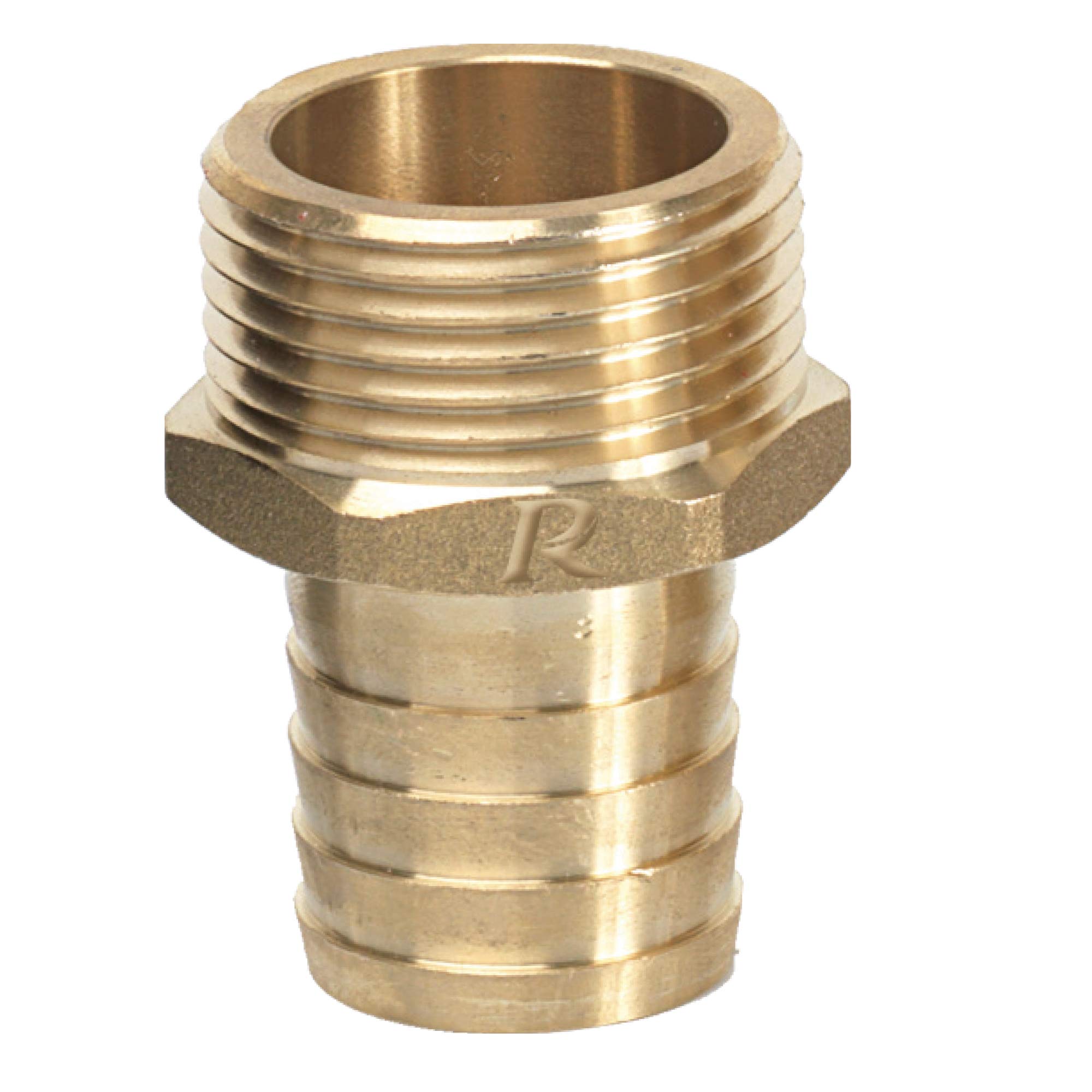 Ribiland 02269 - Straight Fluted Brass Connector - Diameter 19 mm