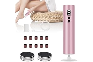 CBVCBV Powerful Electric Foot File & Callus Remover - Over 1-Hour Continuous Use, 360° Rotating Grinder, Foot Drill & Sander, 1200mAh Rechargeable Cordless Pedicure Tool,Foot Grinder(Pink+White)