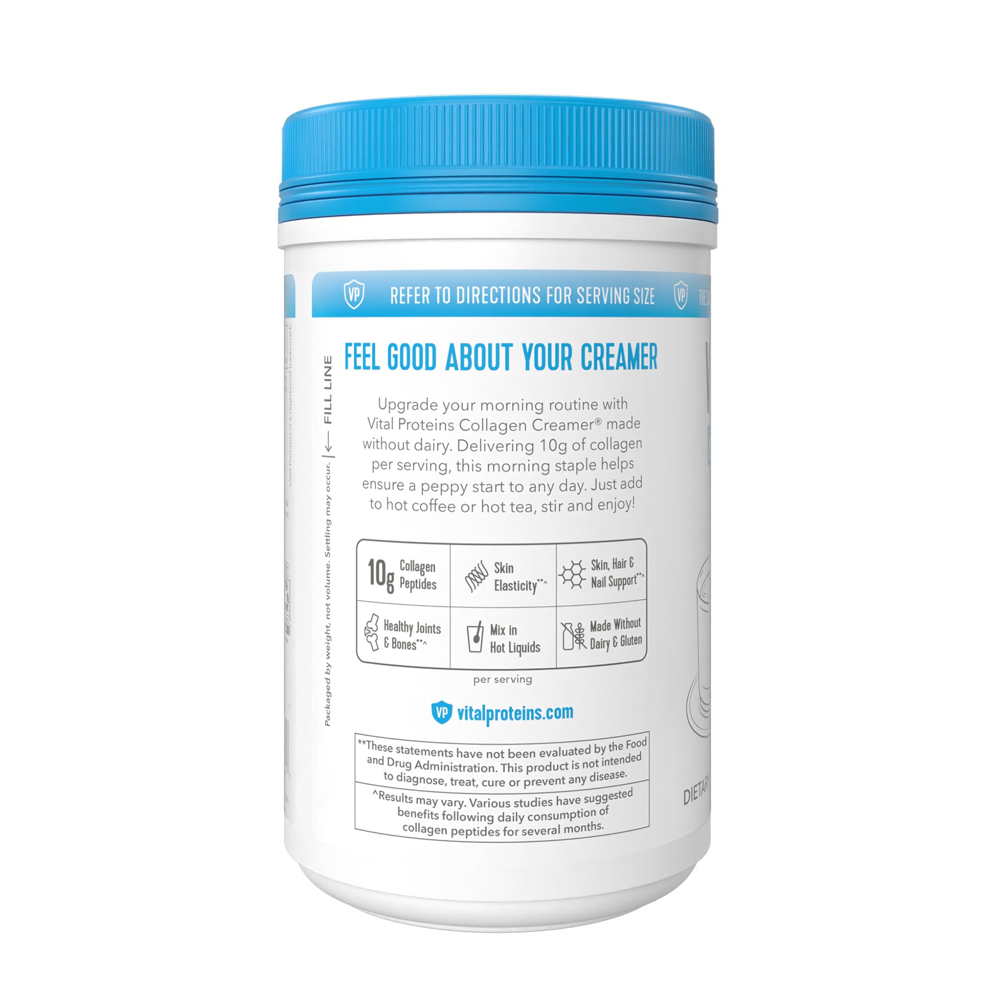 Vital Proteins Collagen Coffee Creamer, Non-Dairy & Low Sugar Powder with Collagen Peptides Supplement - Supporting Healthy Hair, Skin, Nails - Original10.3oz