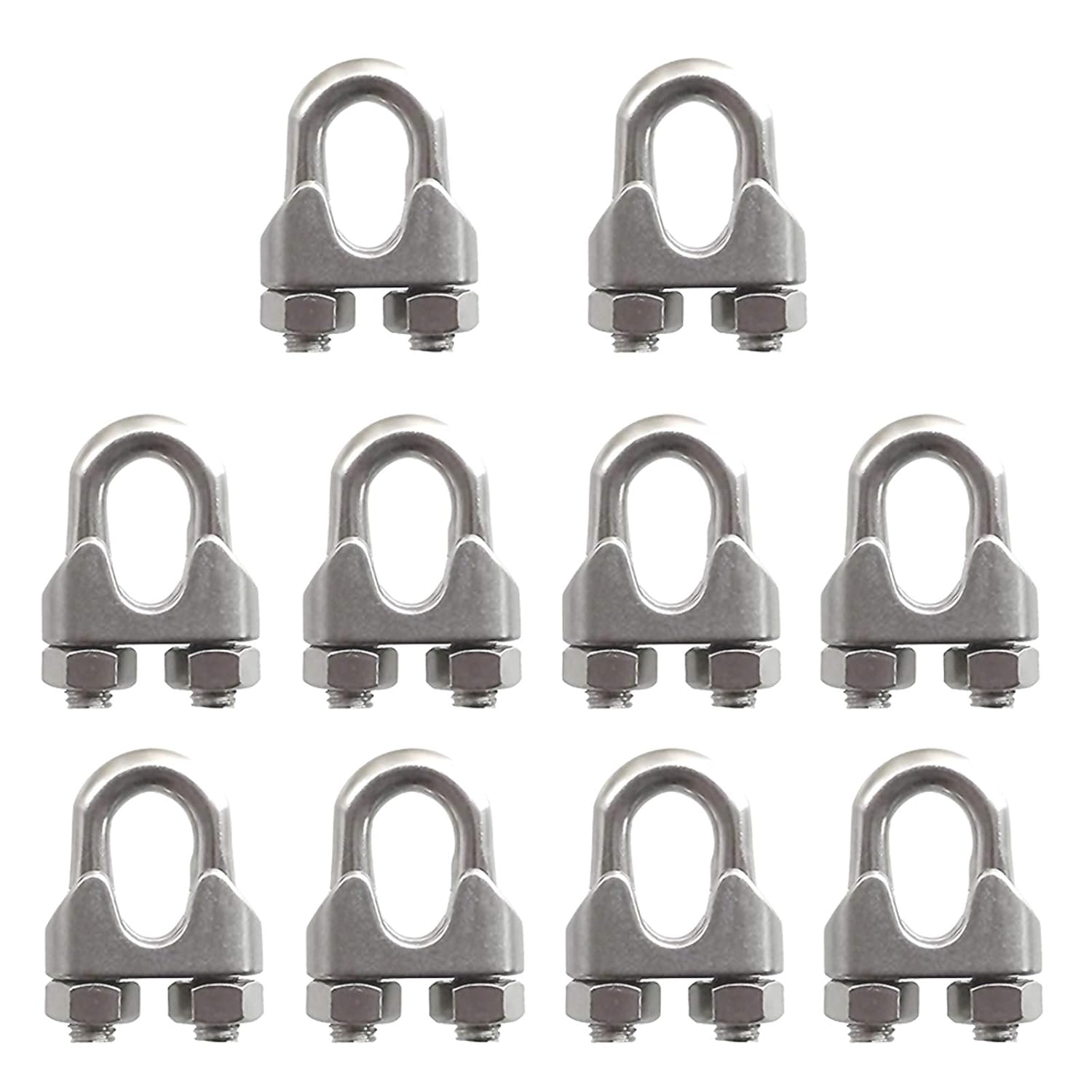 Pack of 10, 3/8" M10 Stainless Steel Wire Rope Cable Clip Clamp Industrial & Scientific