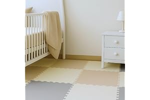 INCSTORES FlooringInc's Rainbow & Natural Harmony Playmat - Kid Safe Foam Floor Tiles with Removable Edges - 2'x2', 1/2" Thick (Earthy, 24 Tile Pack)