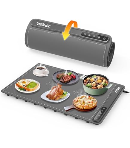 Electric Portable Warming Tray With 6 Temperature Levels 6 Hours Timer Auto Off