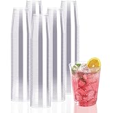 JollyPack 300 Pack 10 OZ Disposable Clear Plastic Cups | Heavy-duty, Hard Drinking Cups，Perfect for Christmas, Wedding, Home, Dinner and other Events
