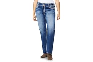 WallFlower Luscious Curvy Bootcut Jeans for Women Mid-Rise Insta Stretch Denim in Petite, Midsize, Plus Size, Juniors Jeans