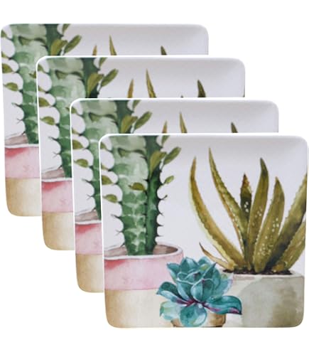 Amazon.com | Cactus Verde 12.5" Square Ceramic Platter  Watercolor Cactus  Serving Tray with Southwestern Design  Stylish Entertaining Piece for  Appetizers, Desserts, or Decorative Display: Platters