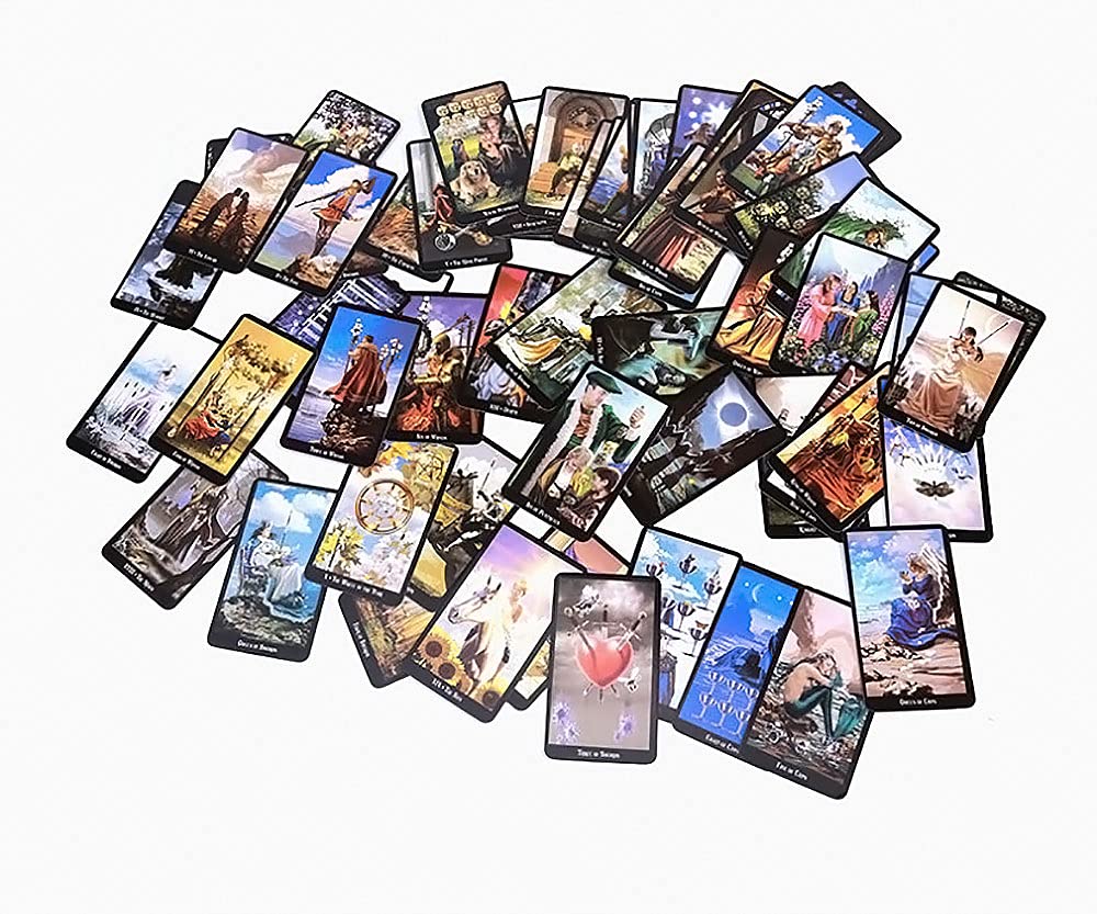 Fankexi Tarots Cards Deck,Witches Tarot Cards Sets Deck, E-Guide to Psychic Tarot Reading, Fate Divination Tarot Meanings for Beginners to Advanced