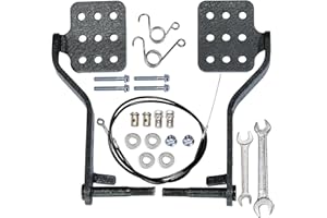 JNDO Go Kart Pedals Kit Brake Throttle Pedals 71" Cable with Return Springs Round Hole/Black Compatible with 212cc 196cc 6.5hp Road Rocket Azusa Fun Kart Radio Flyer Carter Vintage Drift Trike