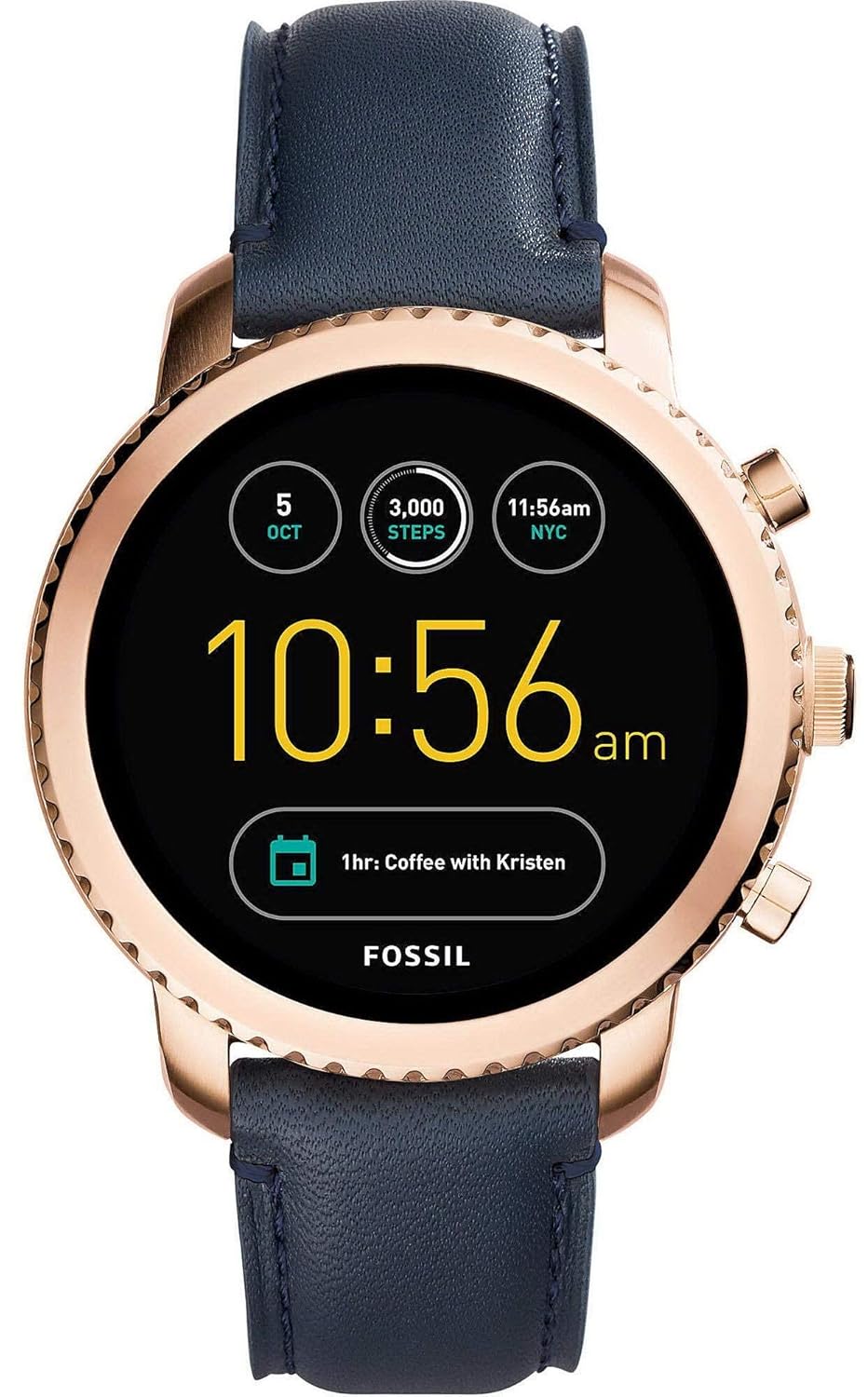 fossil smartwatch rose gold band