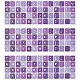 Universal English Keyboard Stickers - 3PCS Replacement English Alphabet Keyboard Stickers with Purple Matte Background Black Lettering for Computer Laptop Notebook Desktop