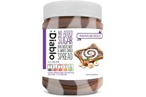 Diablo Hazelnut & White Chocolate Spread - Healthy Snacks with No Added Sugar - Gluten Free Hazelnut Spread for Adults - Natu