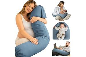 Cuddobaby Pregnancy Pillow 5-in-1 |Adjustable Shape, Cooling Fabric| Beanbag Style Microbead, O-Shape for Nursing, 5-Point Fu