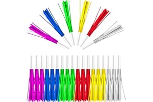 Atopxing 24PCS Bulk Party Blowers & Colourful Noise Makers - Fringed Glitter Party Horns Whistles for Birthday Graduation Christmas New Year - Premium Party Supplies (Mixed Colors)