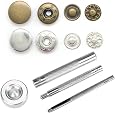 Lot De 30 Boutons Pression Métal Argenté 15mm + Outil De Pose 4 Pièces - Marque GARIP | Neuf