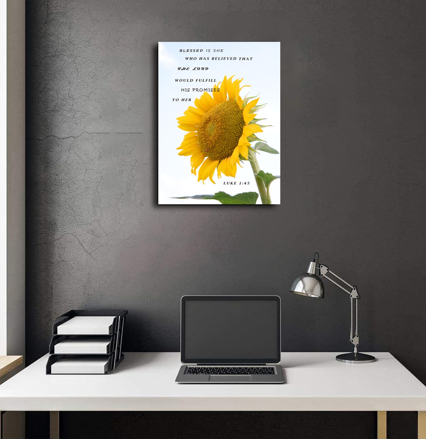 Bible Verse Canvas Print Wall Art Blessed Is She Who Has Believed That The Lord Canvas Wall Painting Framed Home Office Posters Artwork Decoration