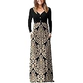 GRECERELLE Womens Long Sleeve V Neck Casual Button Maxi Dress 2025 with Pockets