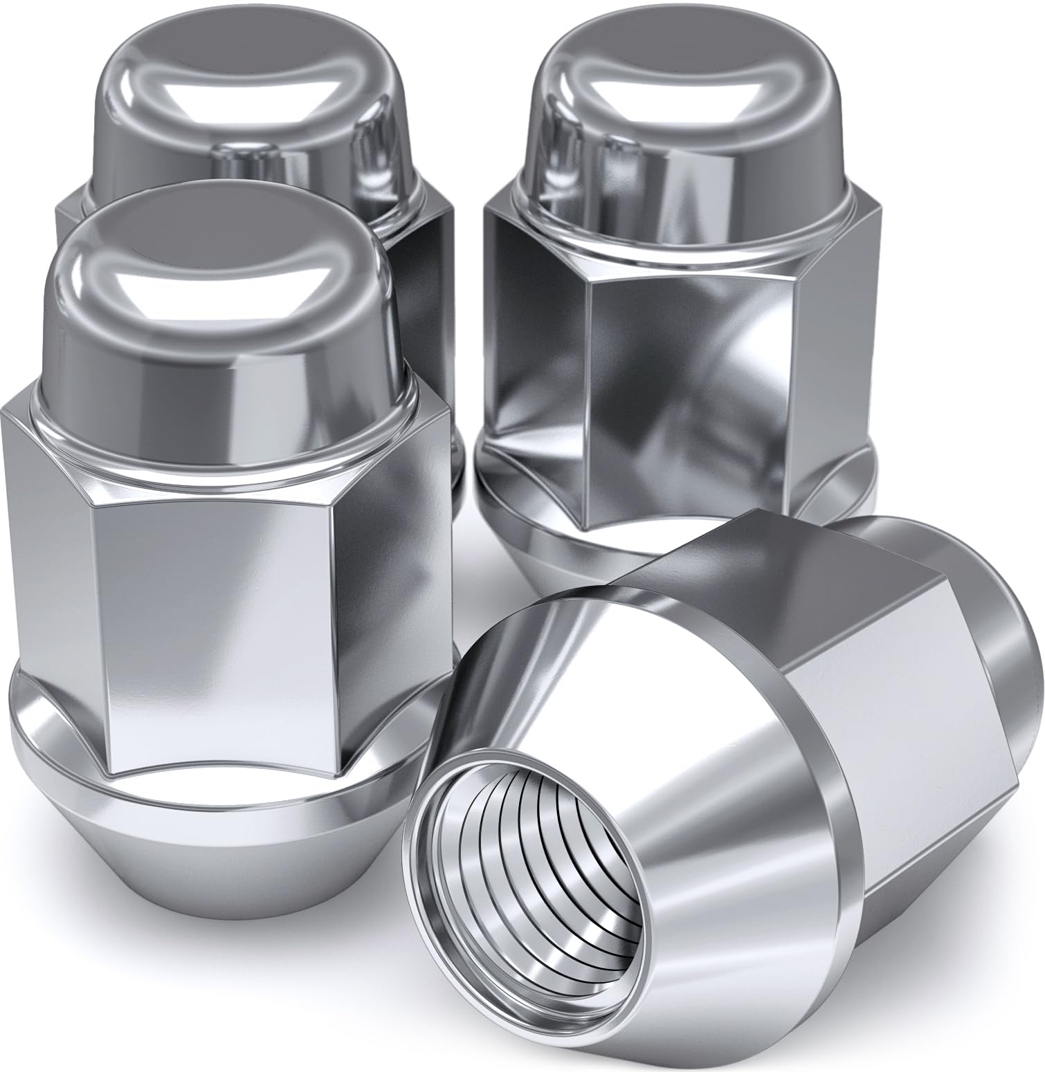 thumbnail image 2 of WheelCollections 3806BK-4 Black Chrome Spline Lug Nuts M12x1.25 With Key – 4 Pack 2 of 6
