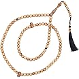 SANDALWOOD PRAYER BEADS Jerrahi Sufi Tariqah Tasbih Scented 8-mm Dhikr Necklace 11-bead Markers Tesbih Namaz Salah Misbaha Subha Durable Wood Black Tassel GIFT BOXED for US Buyers