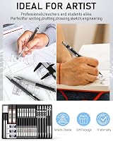 Nicpro 34Pcs Black Art Mechanical Pencils Set 0.3 0.5 0.7 0.9 mm view 3