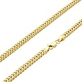 Nuragold 10k Real Yellow Gold Franco Square 3mm Box Chain Wheat Chain Necklace (18"-30") Italian Jewelry for Men & Women