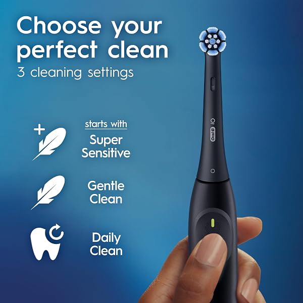 ORAL-B IO SERIES 2 RECHARGEABLE ELECTRIC POWERED TOOTHBRUSH STARTER KIT, NIGHT BLACK WITH 2 BRUSH HEADS – AUTOMATIC PRESSURE SENSOR TO PROTECT GUMS – 3 MODES – 2 MIN TIMER