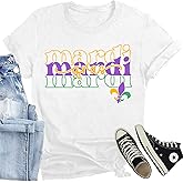 CQF Mardi Gras Shirts for Women Fat Tuesday Carnival T-Shirt New Orleans Mardi Gras Outfits