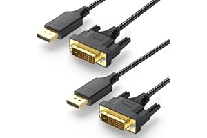 DTEEDCK DisplayPort to DVI Cable 3ft 2 Pack, DP Display Port to DVI Male to Male Cord for Monitor Desktop Laptop Projector HDTV Compatible with Lenovo HP ASUS Dell