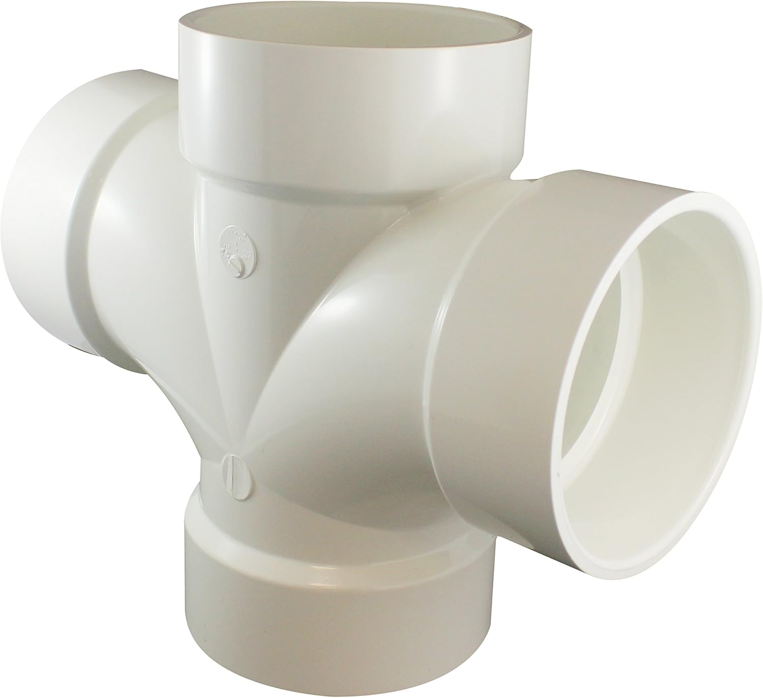 Canplas 192185 PVC DWV Double Sanitary Tee, 4Inch Pipe Fittings