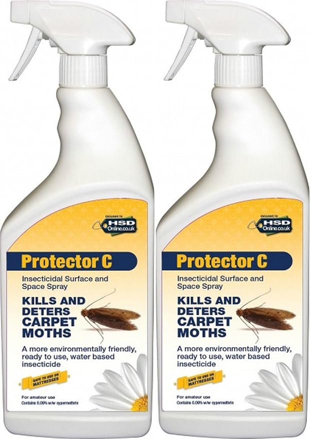 2 x 1L Carpet/Clothes Moth Killer Spray Treatment Fast Acting, Safe