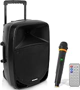 Pyle Portable PA Bluetooth Speaker 1200W 30cm Sub 7.6cm Tweeter USB SD Radio
