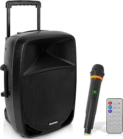 Pyle Portable PA Bluetooth Speaker 1200W 30cm Sub 7.6cm Tweeter USB SD Radio