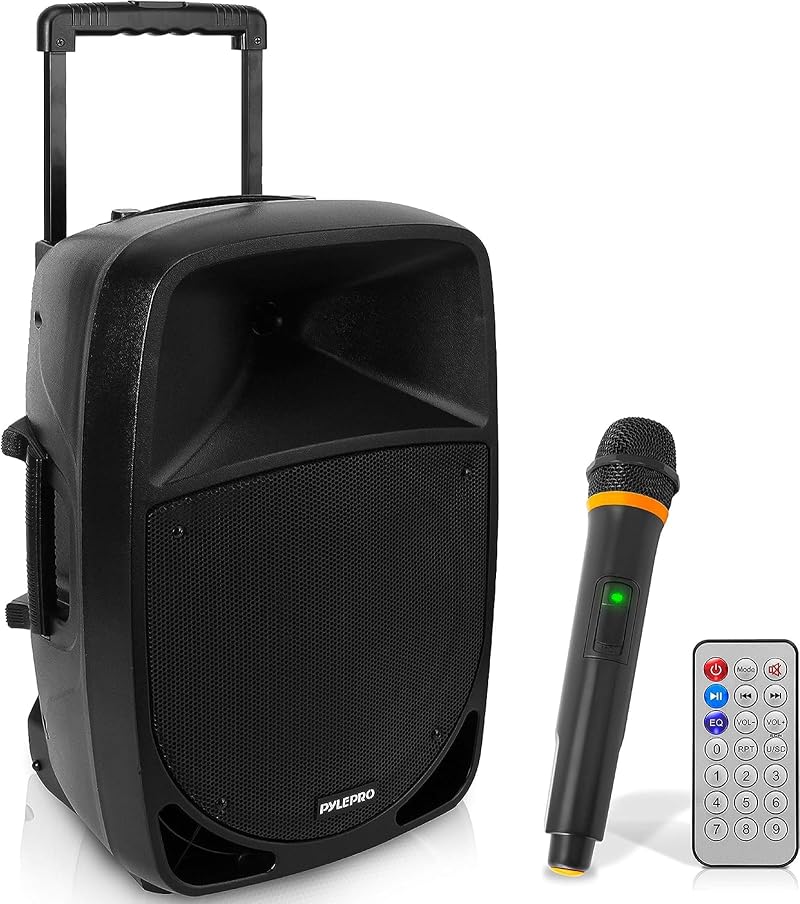 Pyle Portable PA Bluetooth Speaker 1200W 30cm Sub 7.6cm Tweeter USB SD Radio