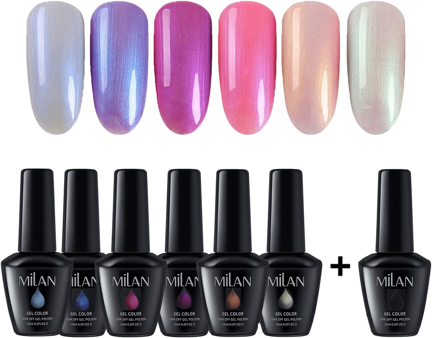Vtrem Magnetic Nail Polish Kit 6 Colors 3D Cat Eye Gel Nail Polish Set 15ml with Free Magnet Sticks - Long Lasting Soak Off UV LED Gel