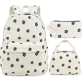 FADOVYE School Backpack for Girls Laptop Backpack for Teen Women Preschool Kindergarten Elementary Kids Bookbags Travel Daypack with Lunch Bag and Pencil Case (Corduroy Floral)