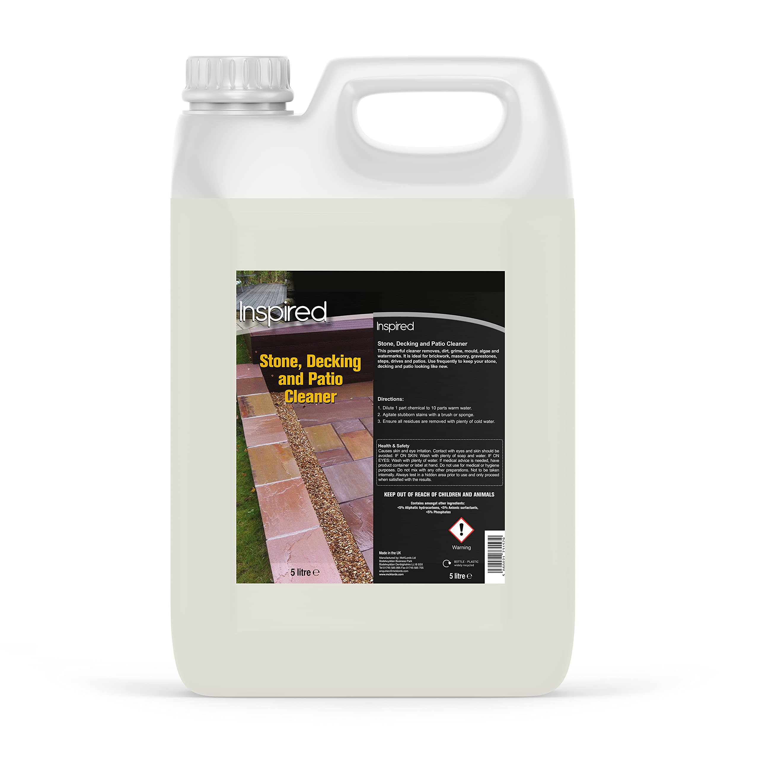 Inspired - Concentrated Stone, Decking and Patio Cleaner - 5 Litre