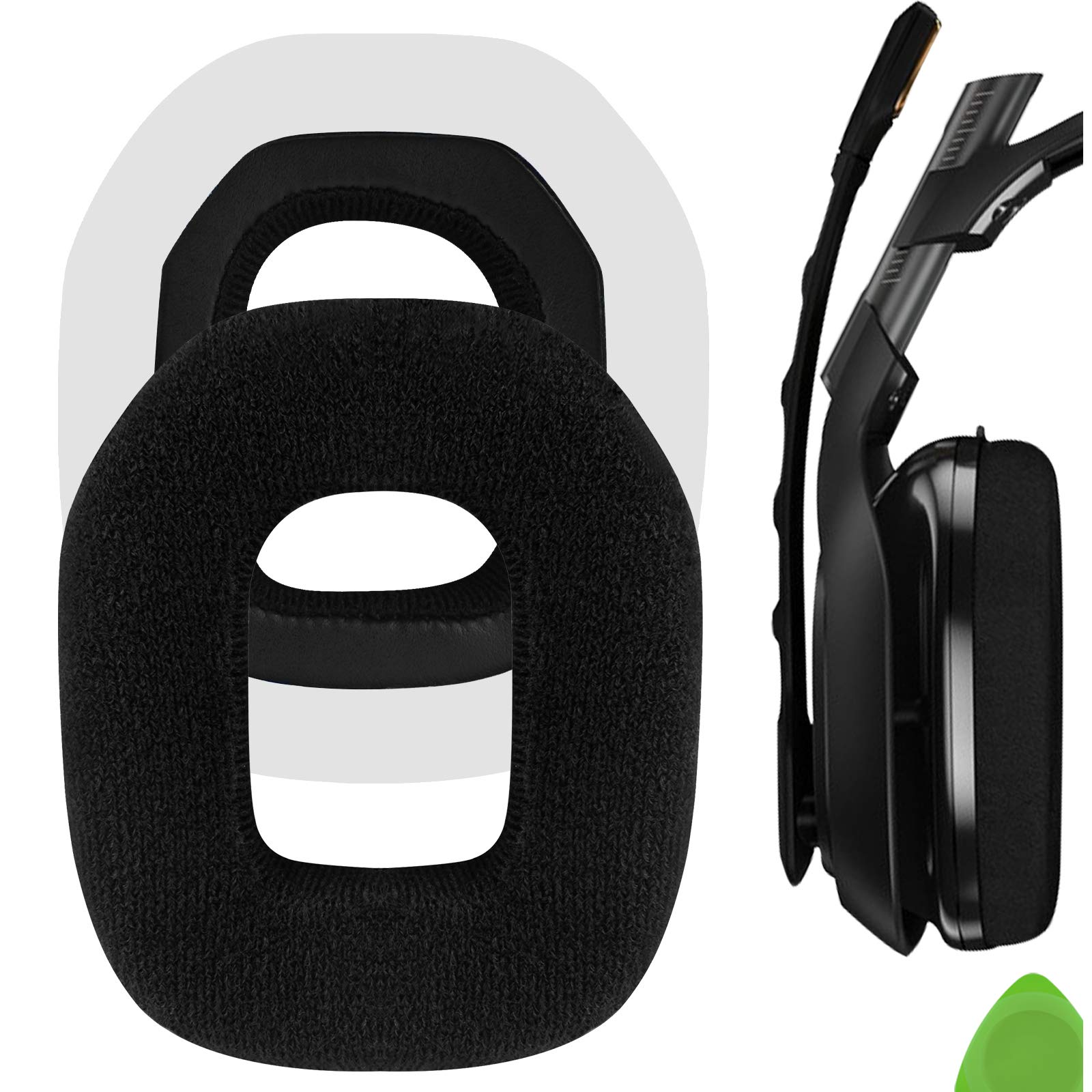Geekria Comfort Velour Replacement Ear Pads for Astro A40, A50 Headphones Ear Cushions, Repair Parts (Black)