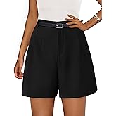 PRETTYGARDEN Shorts for Women Dressy 2026 Summer Elastic High Waisted Wide Leg Business Casual Work Shorts with Pockets