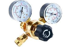 YaeTek Argon CO2 Regulators Gauges Gas Welding Regulator CGA580 Compatible with Miller Lincoln Mig Tig Weld 0-4500PSI / 0-10B